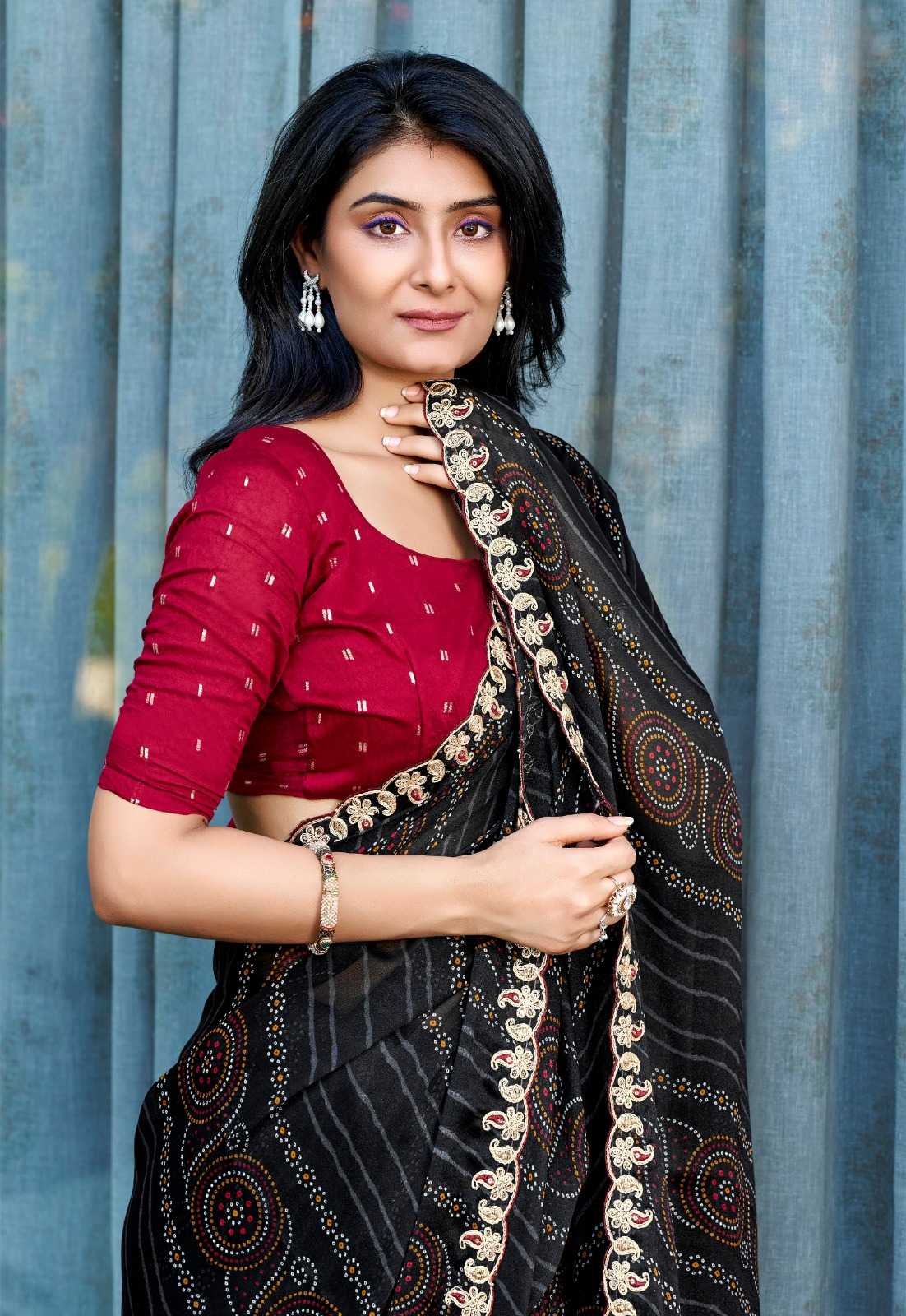YNF Wholesale Chiffon Printed Sarees KESH514 STAVAN KI RANI | Surat Manufacturer