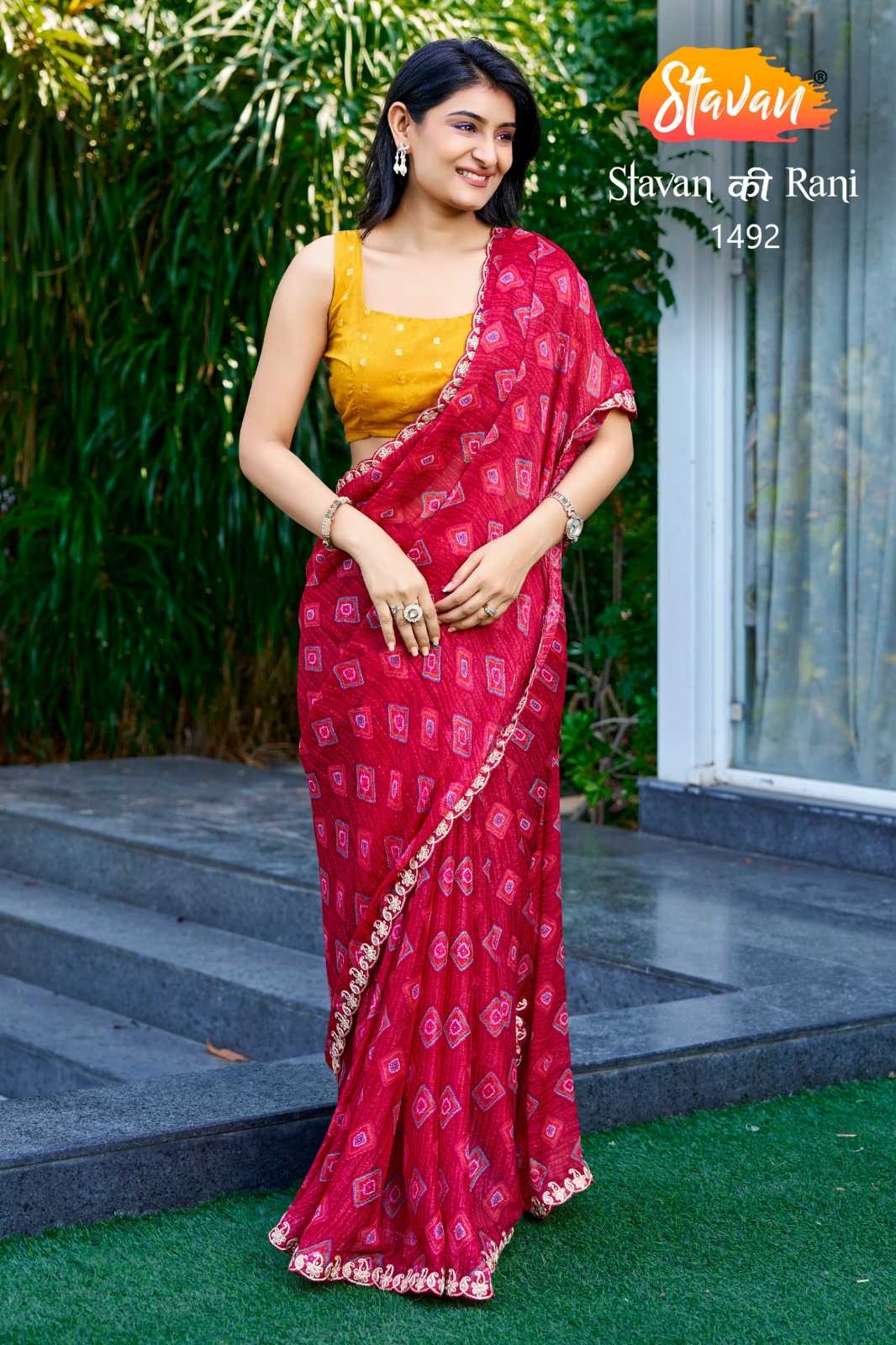 YNF Wholesale Chiffon Printed Sarees KESH514 STAVAN KI RANI | Surat Manufacturer