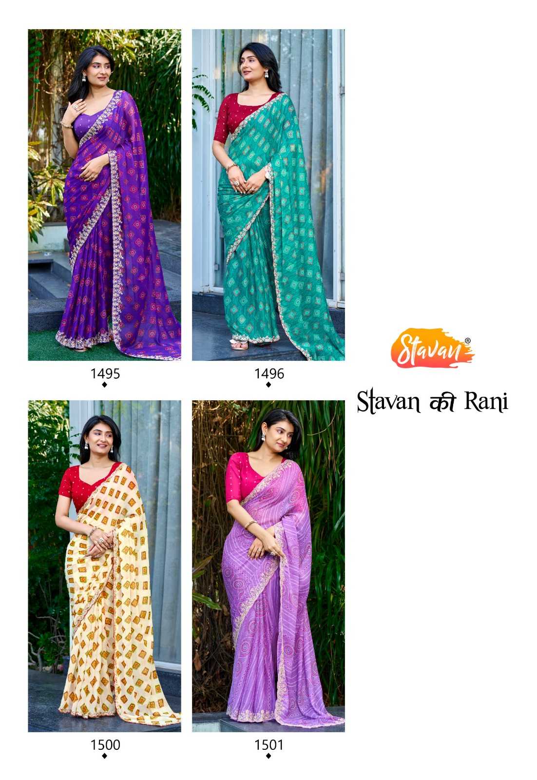 YNF Wholesale Chiffon Printed Sarees KESH514 STAVAN KI RANI | Surat Manufacturer