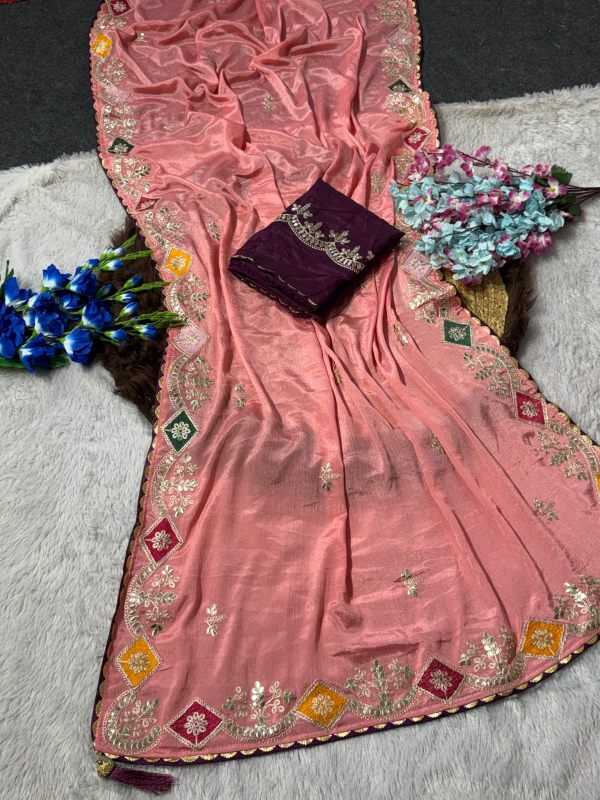 YNF Wholesale Chinon Designer Sarees  | Surat Manufacturer