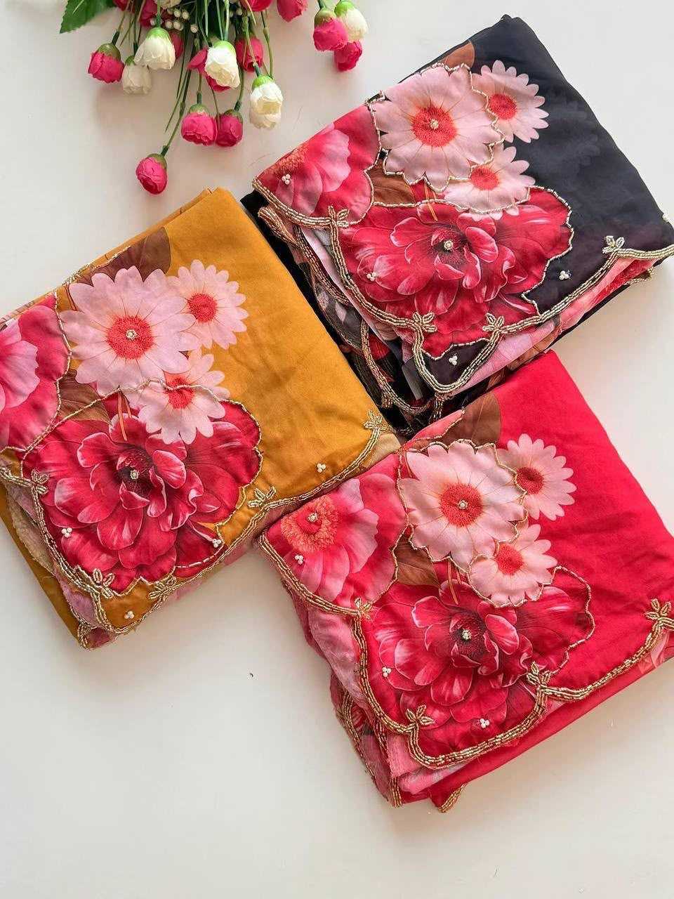 YNF Wholesale Georgette Printed Sarees KESH518 4453 | Surat Manufacturer