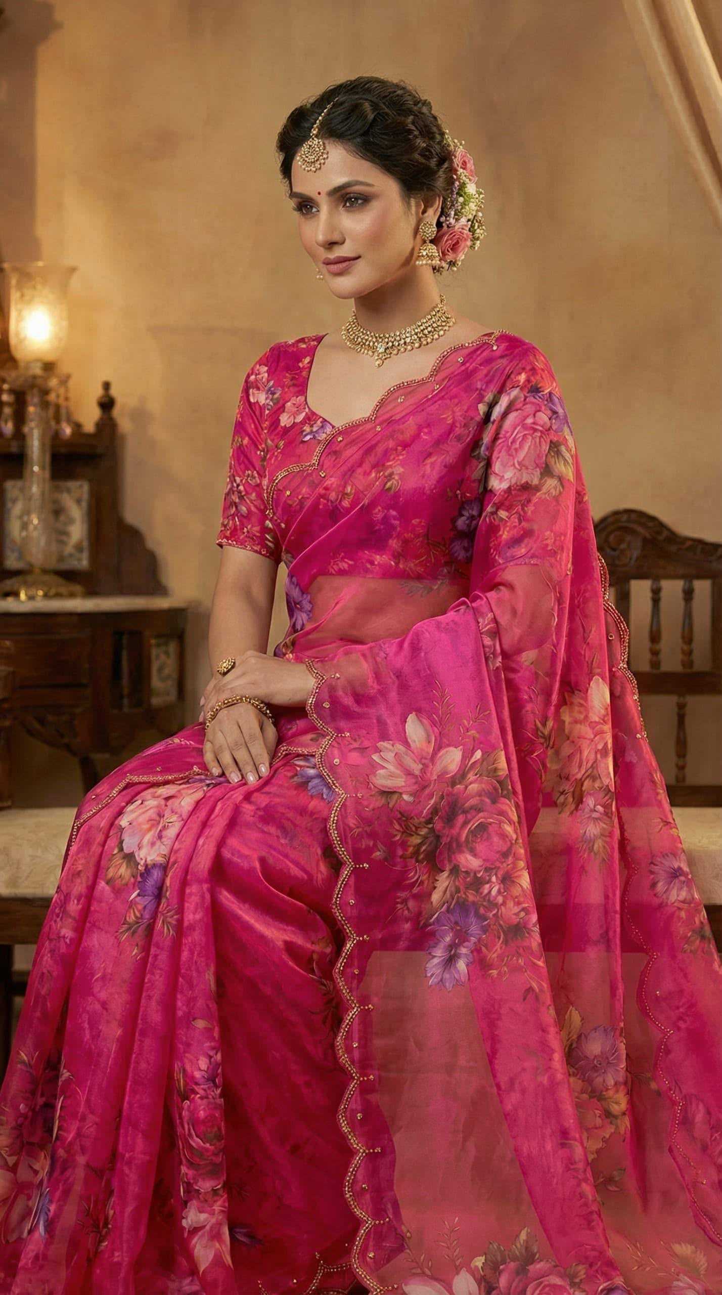 YNF Wholesale Georgette Printed Sarees KESH518 4457 | Surat Manufacturer