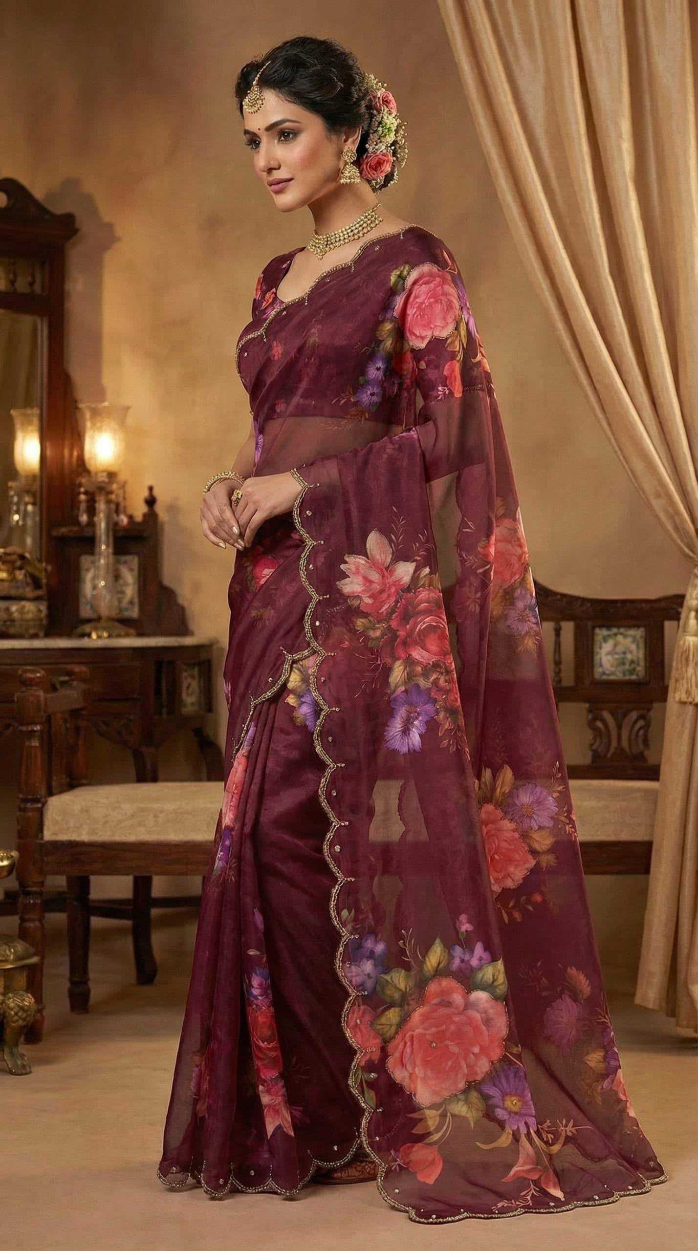 YNF Wholesale Georgette Printed Sarees KESH518 4457 | Surat Manufacturer