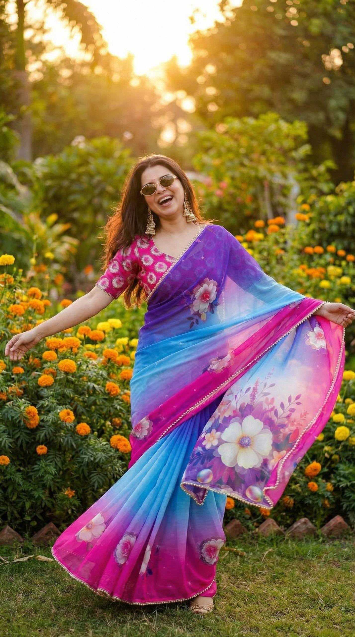YNF Wholesale Georgette Printed Sarees KESH518 4463 | Surat Manufacturer