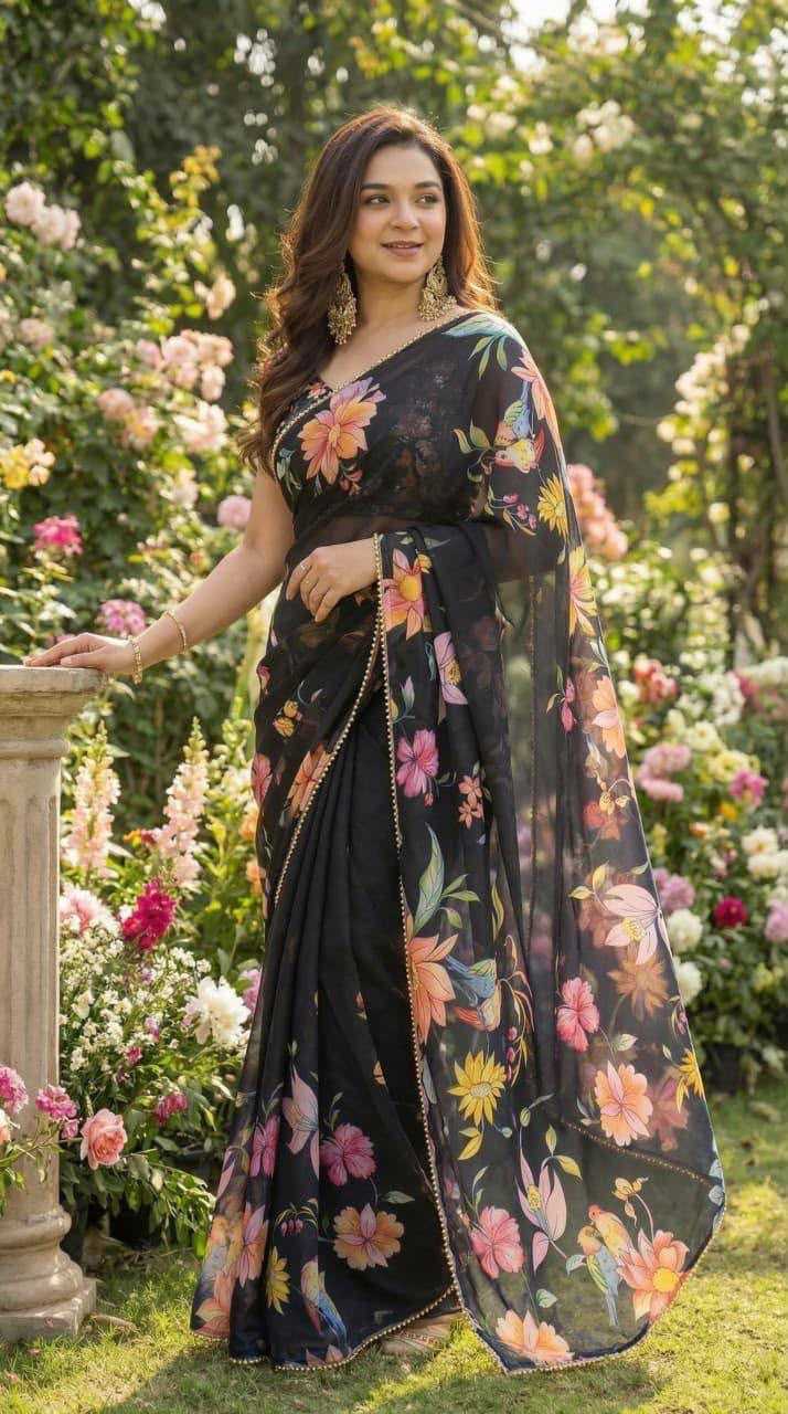 YNF Wholesale Georgette Printed Sarees KESH518 4471 | Surat Manufacturer