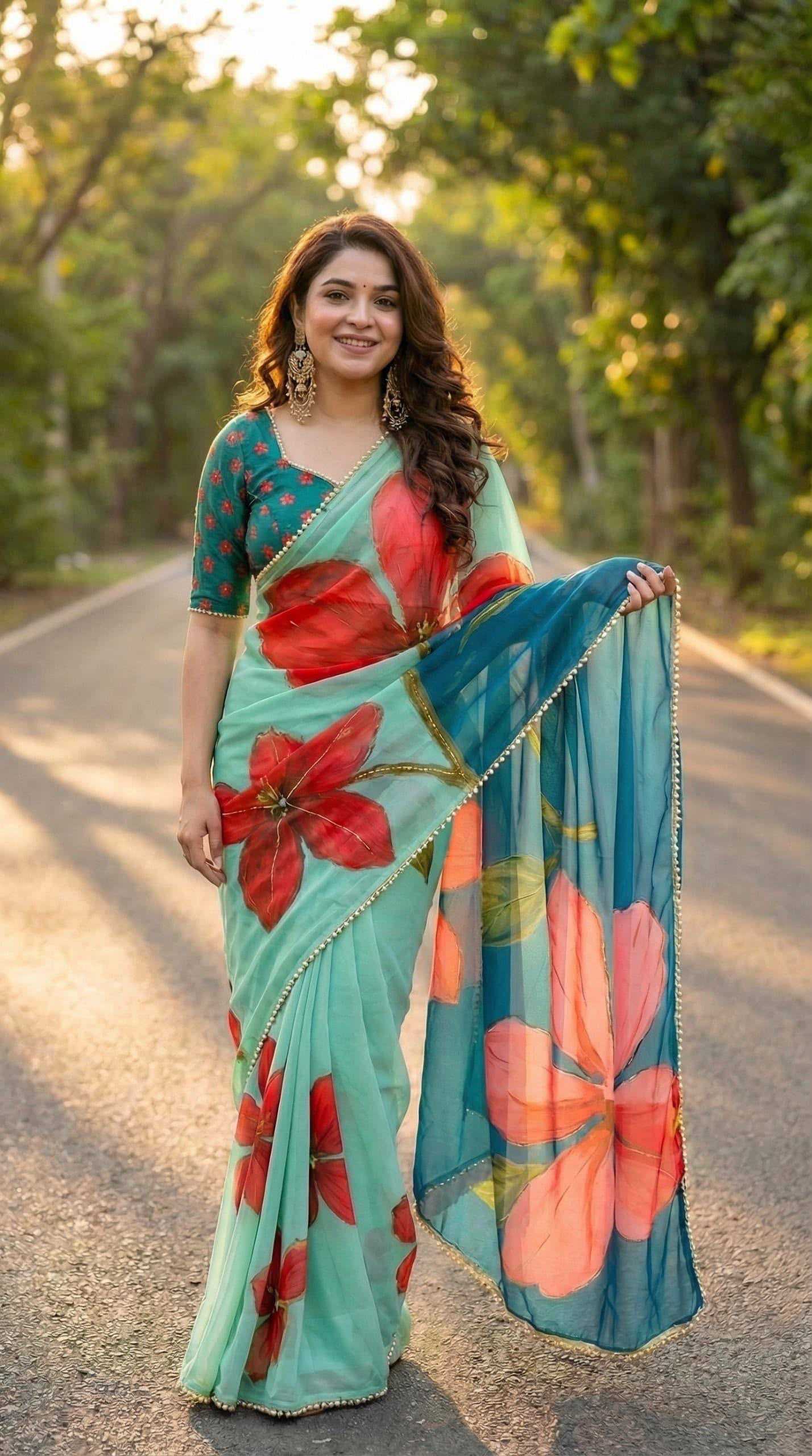 YNF Wholesale Georgette Printed Sarees KESH518 4476 | Surat Manufacturer