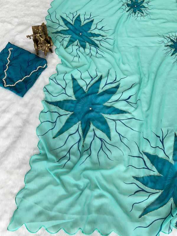 YNF Wholesale Georgette Fancy Sarees KESH518 VK4428 | Surat Manufacturer