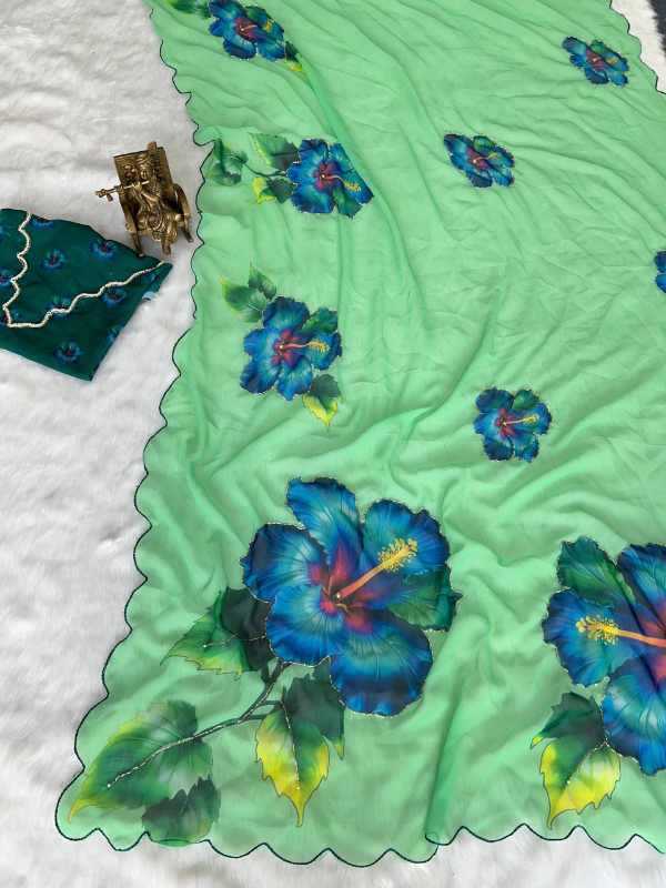 YNF Wholesale Georgette Fancy Sarees KESH518 VK4428 | Surat Manufacturer