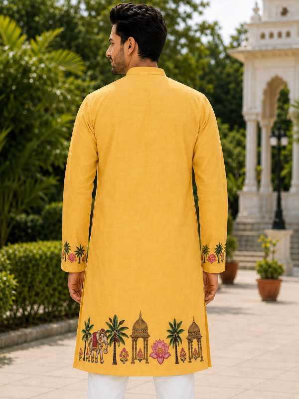 YNF Wholesale Cotton Mens Kurtas KESH521 Ganpati | Surat Manufacturer