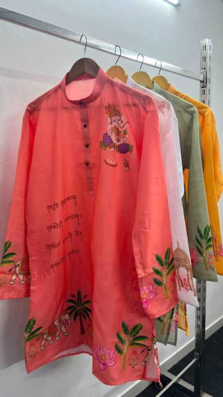 YNF Wholesale Cotton Mens Kurtas KESH521 Ganpati | Surat Manufacturer