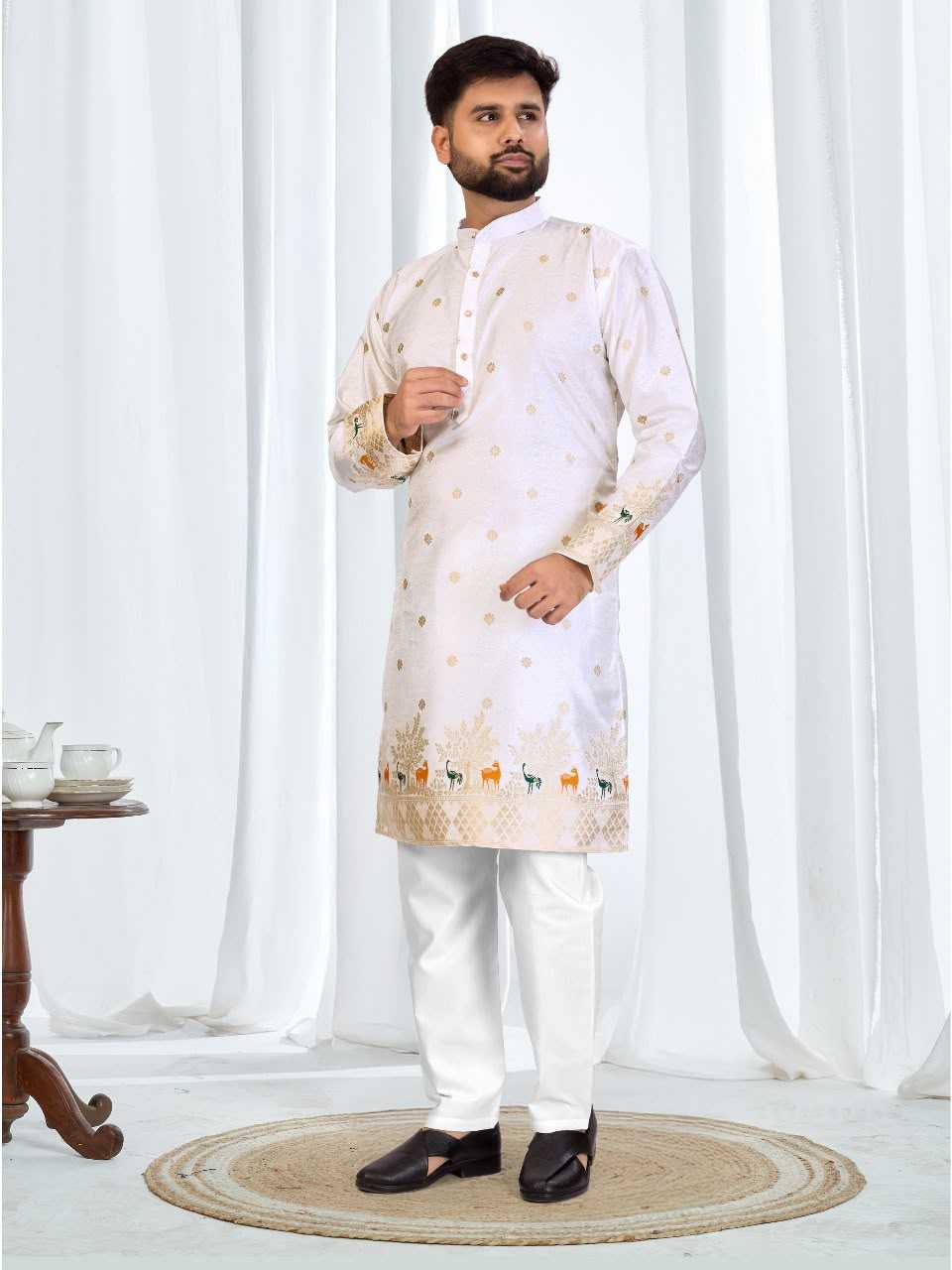 YNF Wholesale Jacquard Mens Kurtas  | Surat Manufacturer