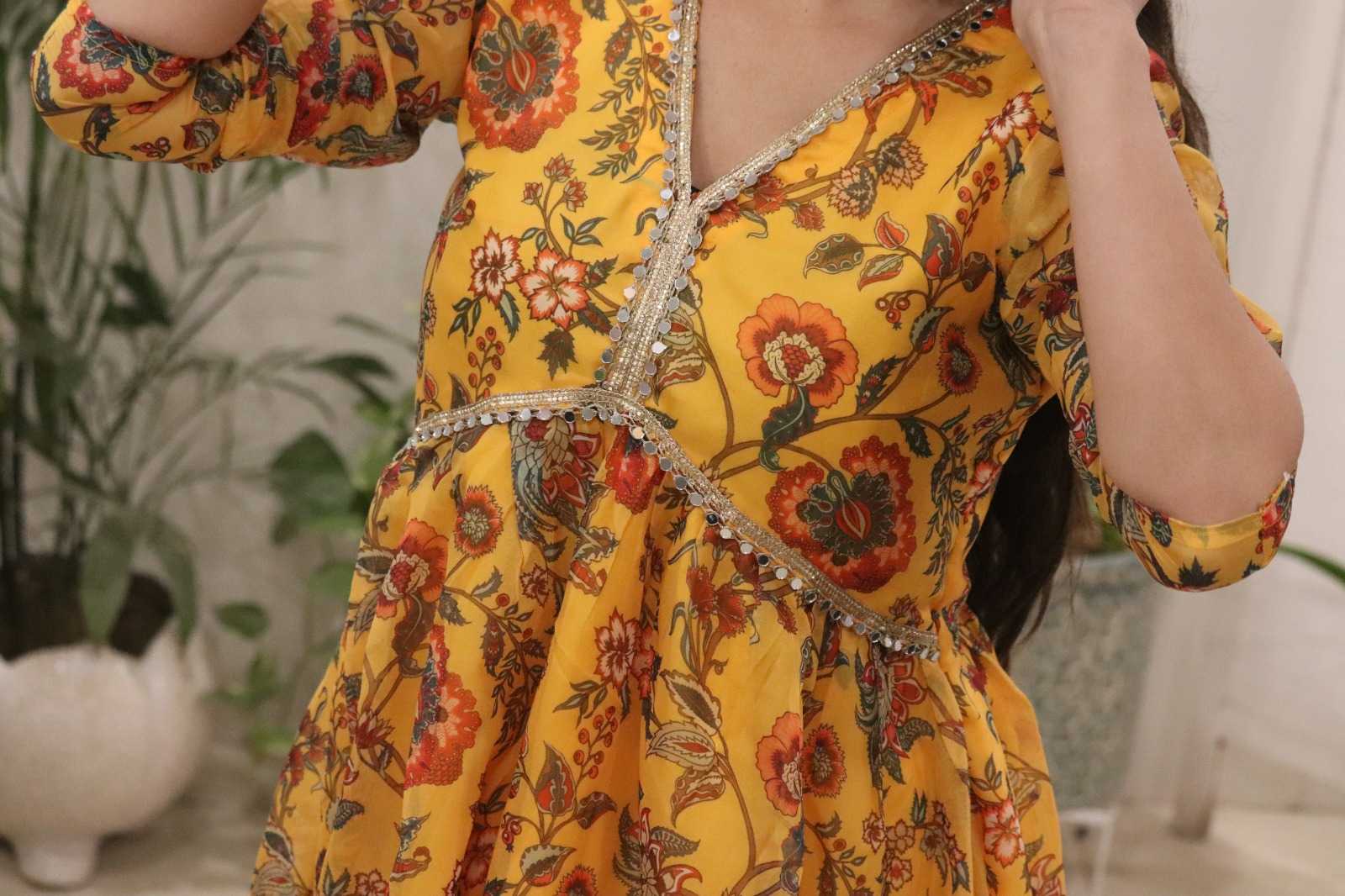 YNF Wholesale Organza Printed Kurtis  | Surat Manufacturer