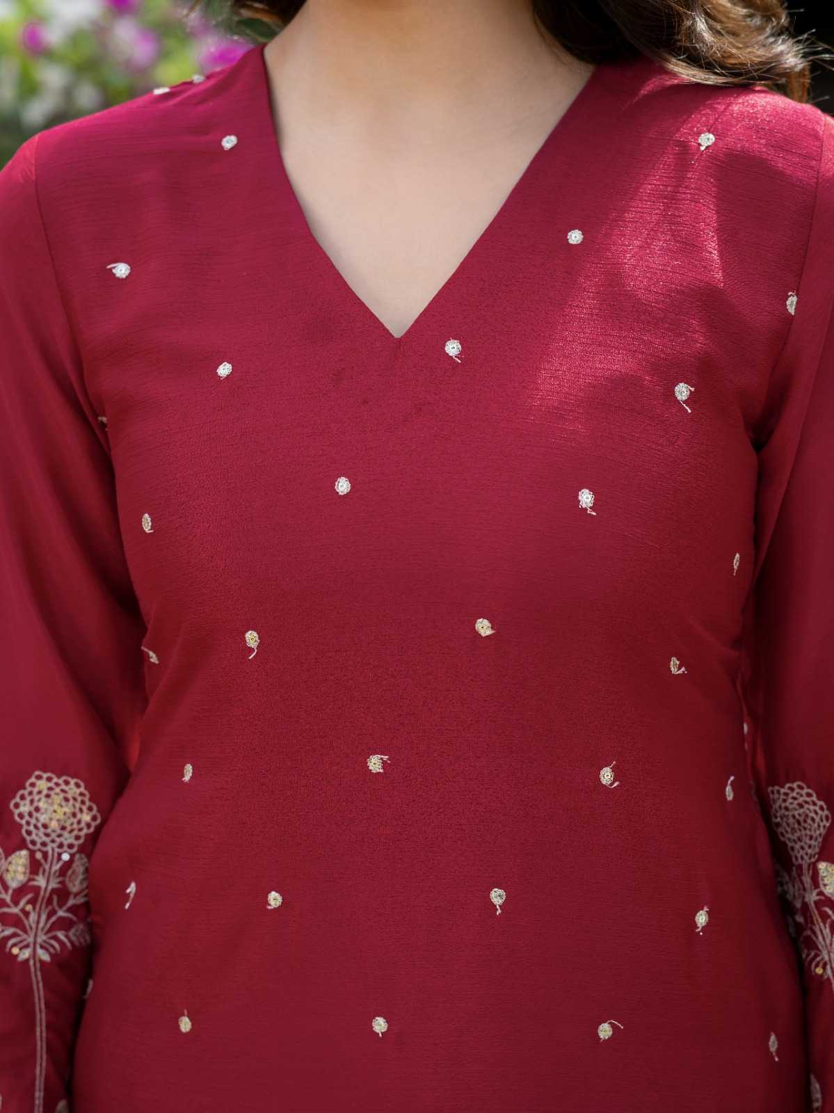 YNF Wholesale Chinon Embroidered Kurtis  | Surat Manufacturer