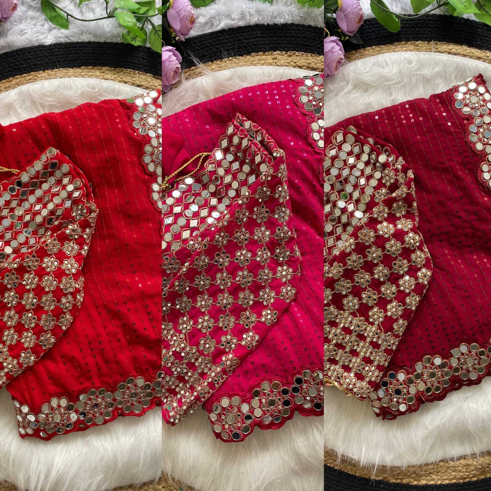 YNF Wholesale Faux Georgette Sequence Sarees  | Surat Manufacturer