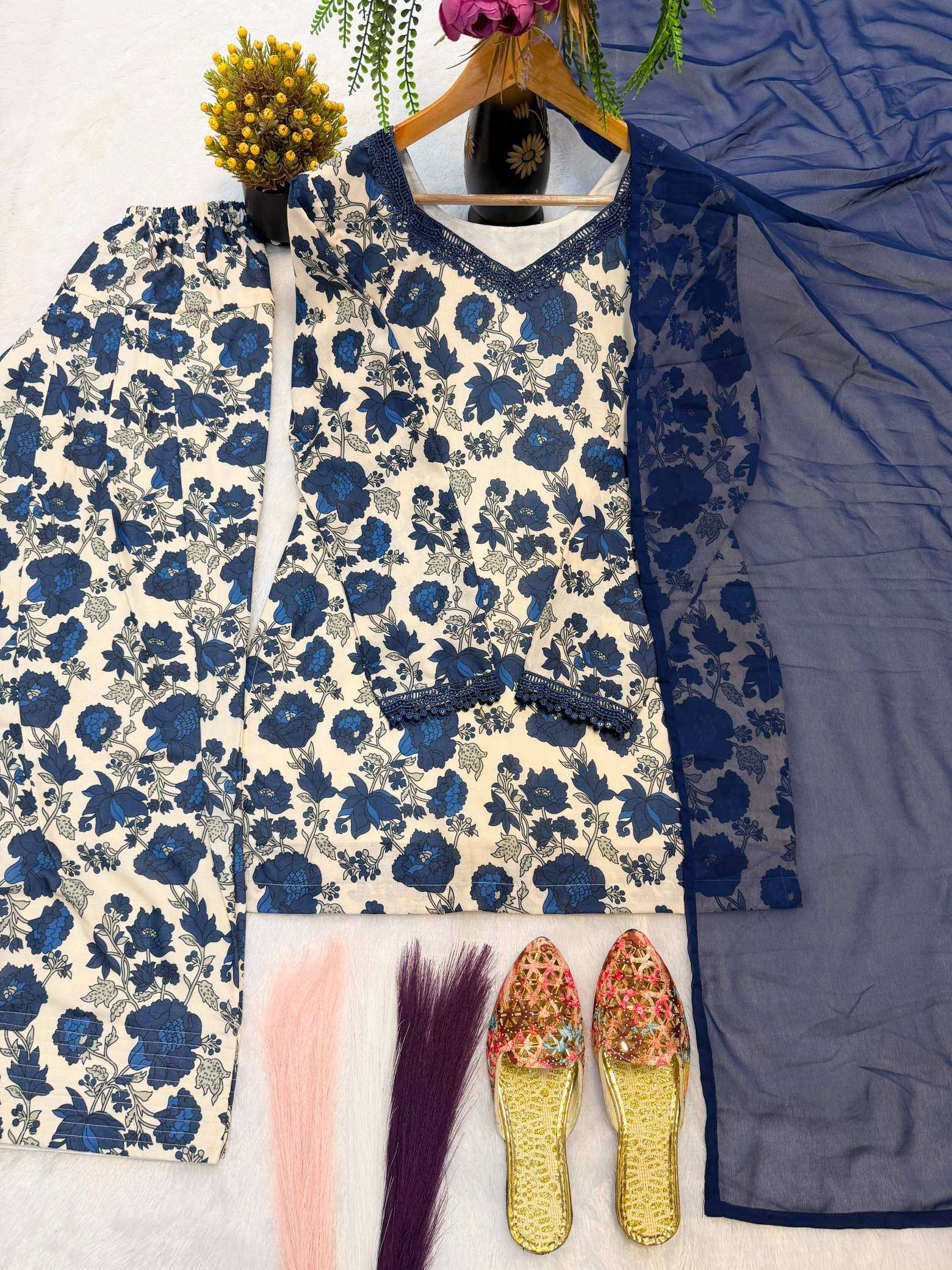 YNF Wholesale Cotton Cambric Embroidery Suits  | Surat Manufacturer