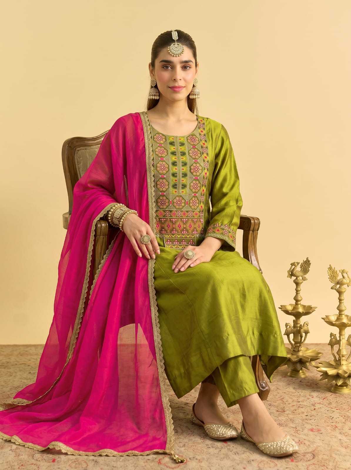 YNF Wholesale Vichitra Silk Designer Kurtis KESH529 AMORINA | Surat Manufacturer