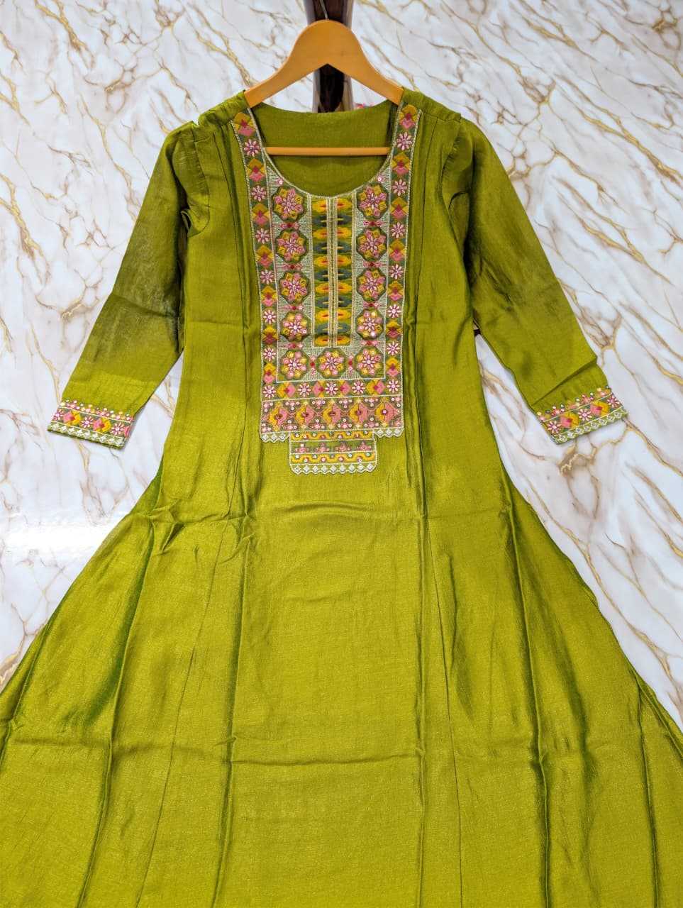 YNF Wholesale Vichitra Silk Designer Kurtis KESH529 AMORINA | Surat Manufacturer
