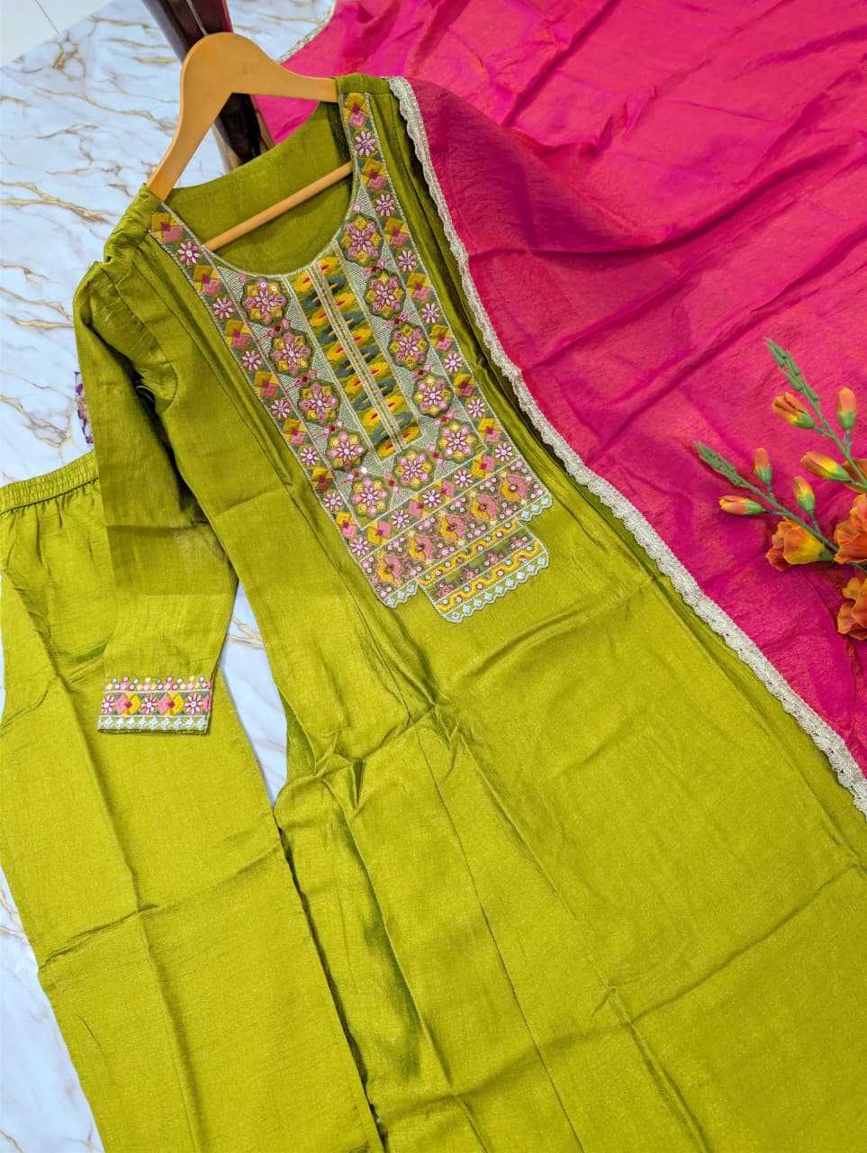 YNF Wholesale Vichitra Silk Designer Kurtis KESH529 AMORINA | Surat Manufacturer