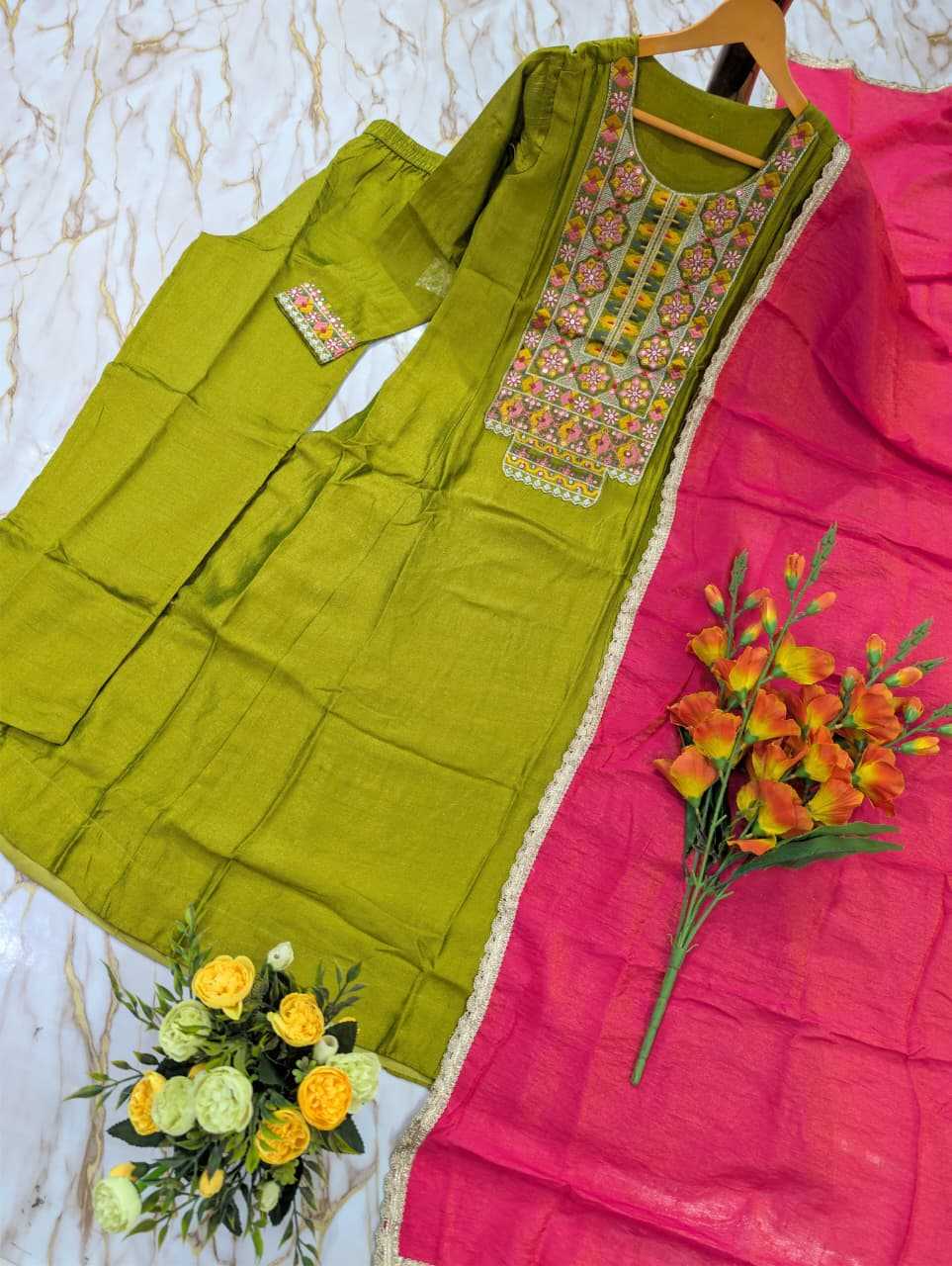 YNF Wholesale Vichitra Silk Designer Kurtis KESH529 AMORINA | Surat Manufacturer