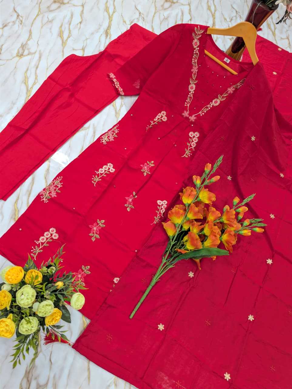 YNF Wholesale Viscose Chanderi Festive Kurtis KESH529 ELVINA | Surat Manufacturer