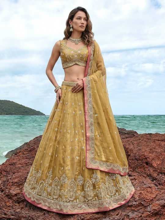 YNF Wholesale Tissue Embroidered Lehenga  | Surat Manufacturer