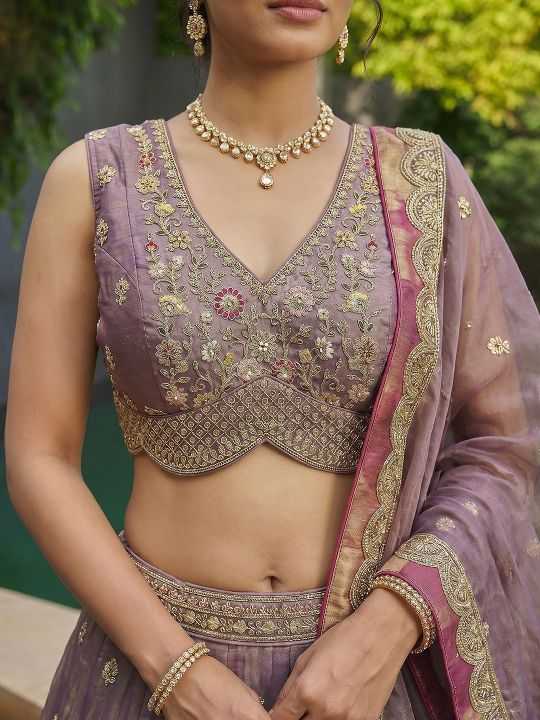 YNF Wholesale Tissue Embroidered Lehenga  | Surat Manufacturer