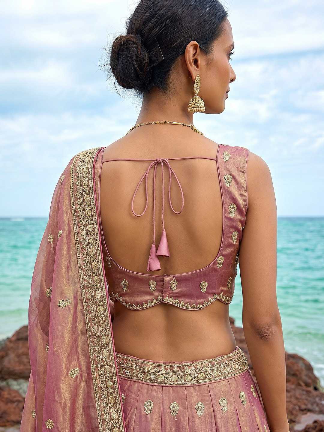 YNF Wholesale Tissue Embroidered Lehenga  | Surat Manufacturer