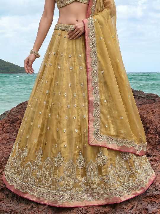 YNF Wholesale Tissue Embroidered Lehenga  | Surat Manufacturer