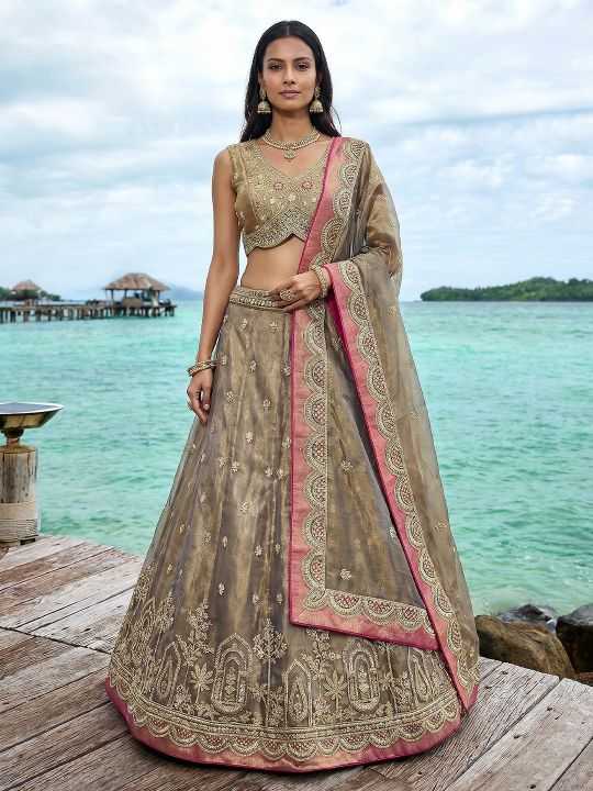 YNF Wholesale Tissue Embroidered Lehenga  | Surat Manufacturer