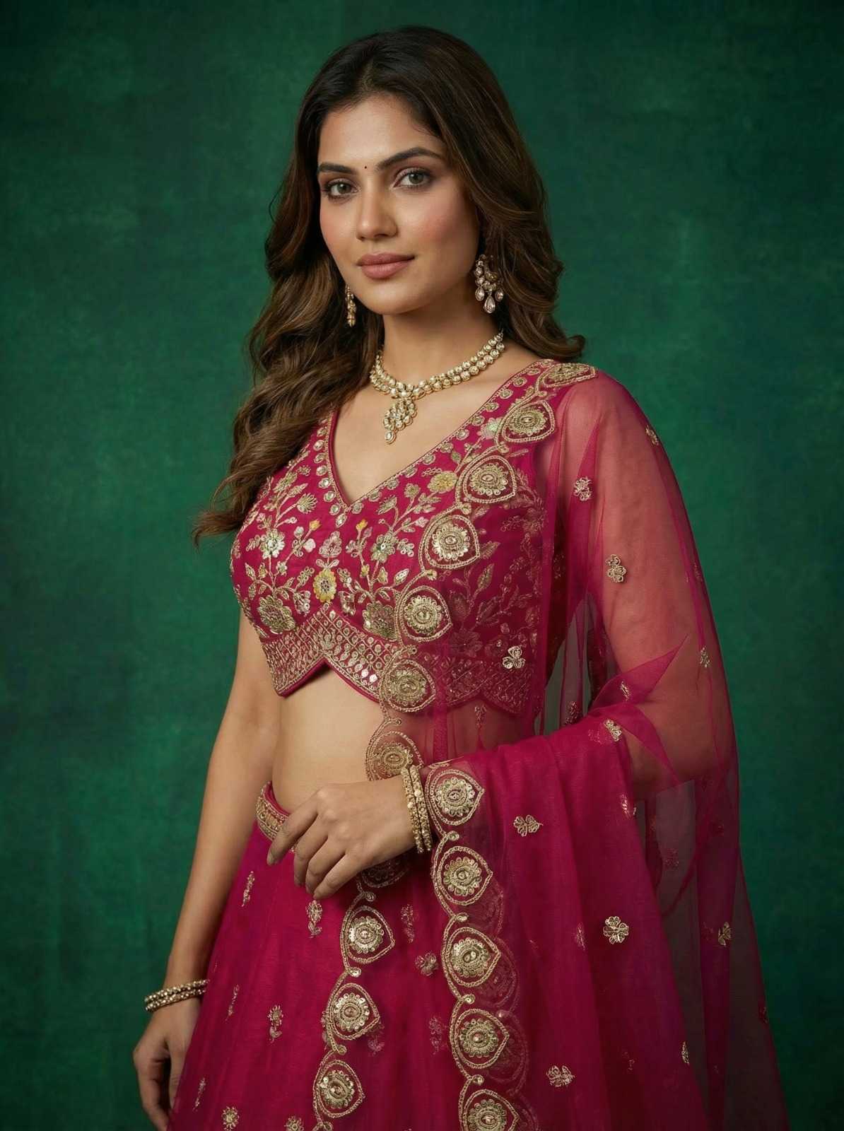 YNF Wholesale Chinon Wedding Lehenga  | Surat Manufacturer