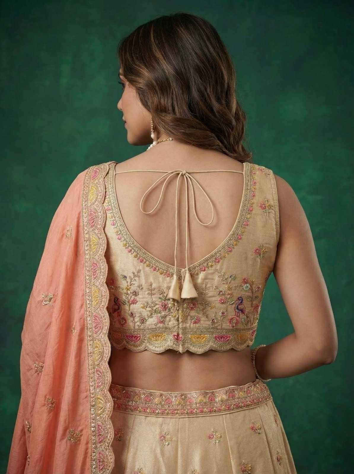 YNF Wholesale Tissue Embroidered Lehenga  | Surat Manufacturer