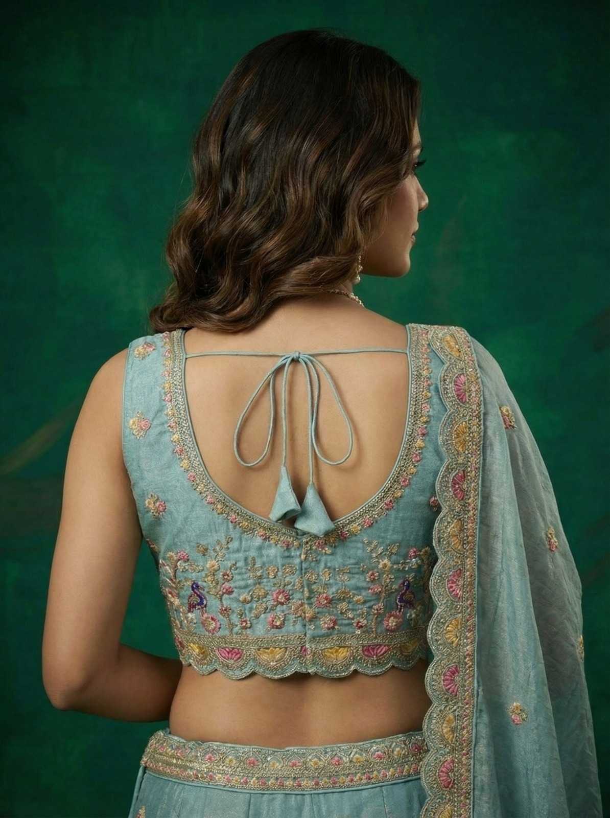 YNF Wholesale Tissue Embroidered Lehenga  | Surat Manufacturer