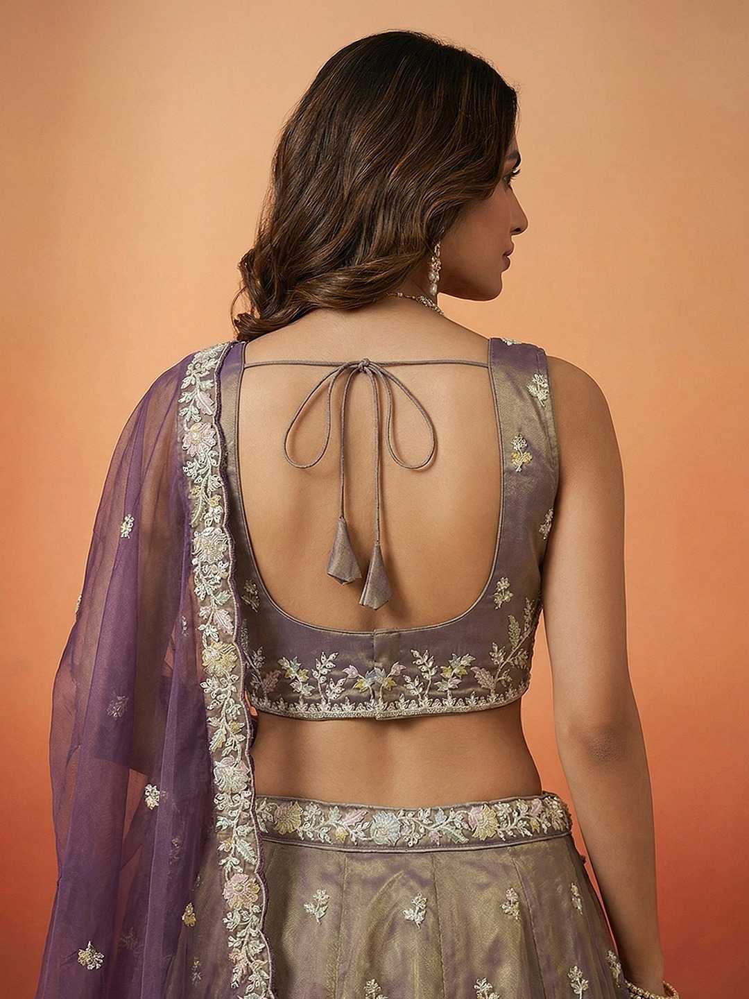YNF Wholesale Tissue Embroidered Lehenga  | Surat Manufacturer