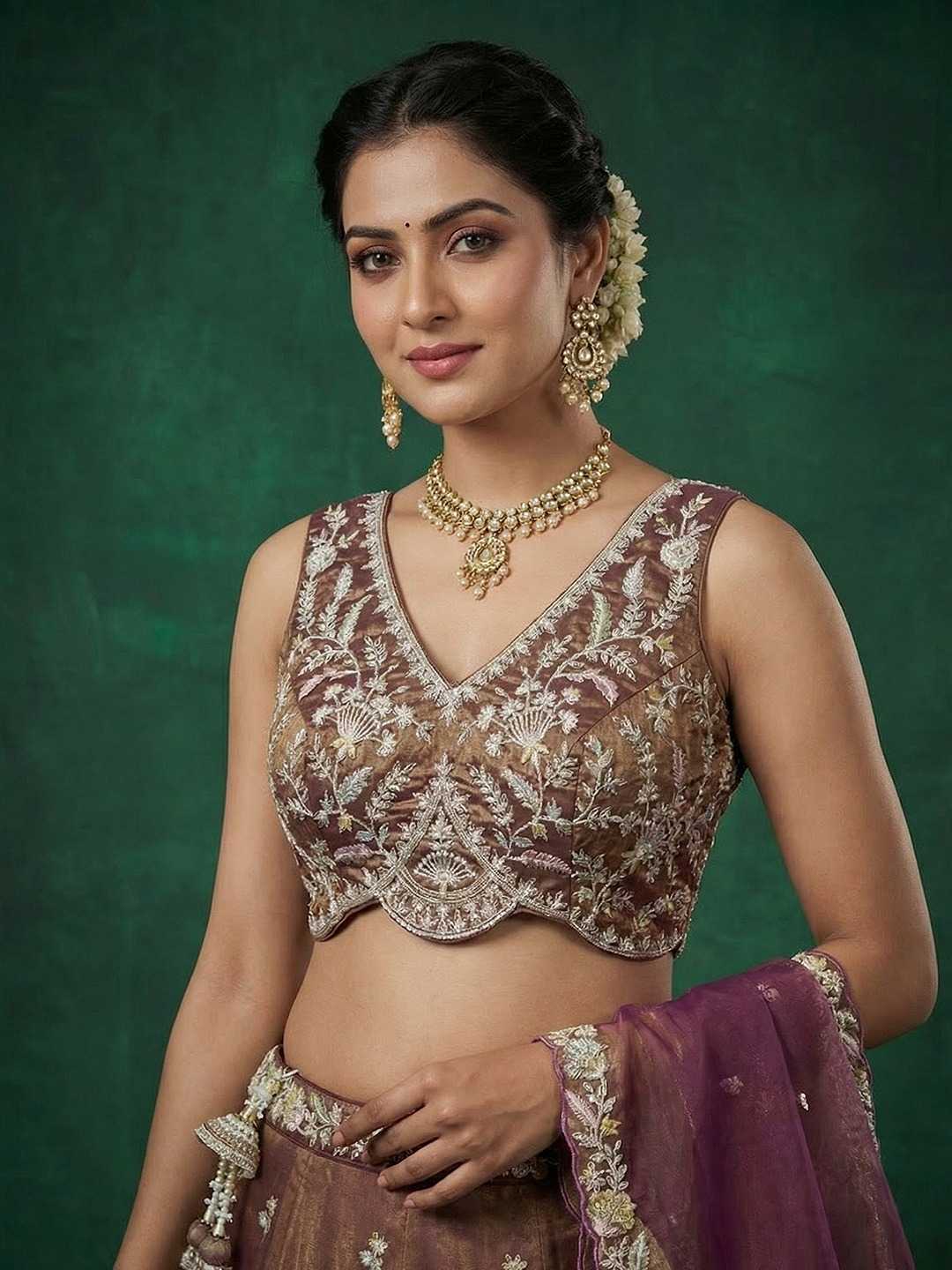 YNF Wholesale Tissue Embroidered Lehenga  | Surat Manufacturer