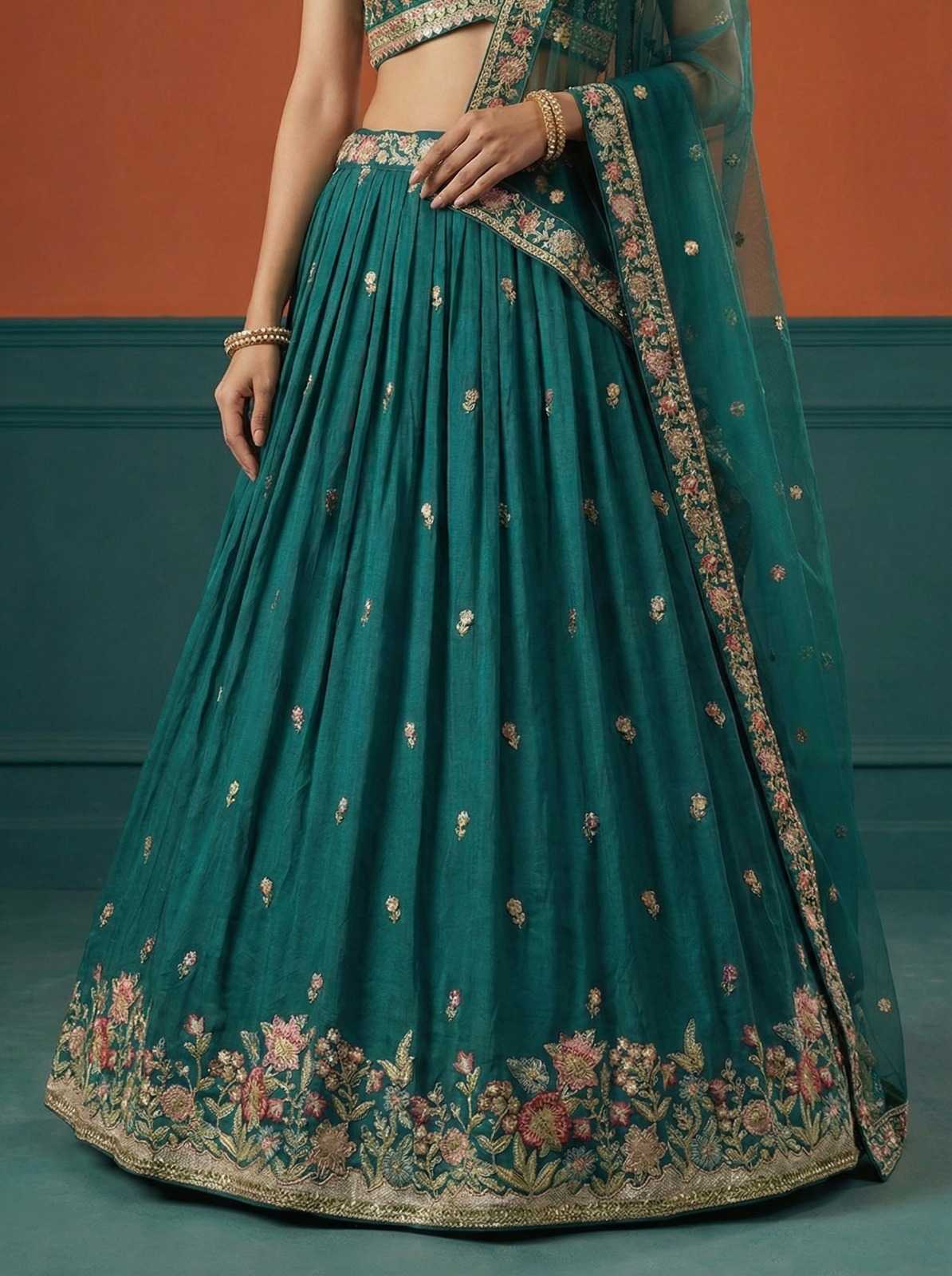 YNF Wholesale Georgette Embroidered Lehenga  | Surat Manufacturer