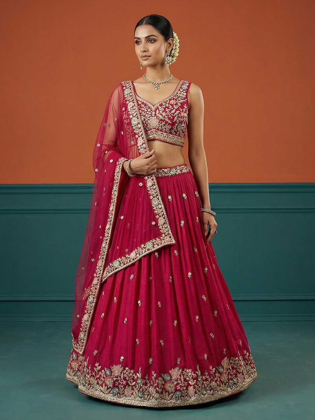 YNF Wholesale Georgette Embroidered Lehenga  | Surat Manufacturer