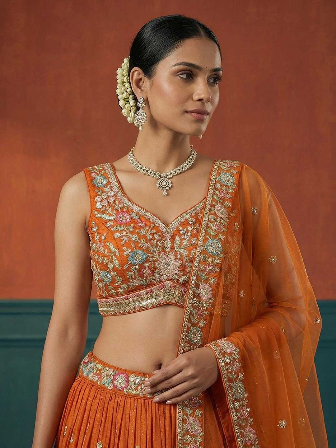 YNF Wholesale Georgette Embroidered Lehenga  | Surat Manufacturer