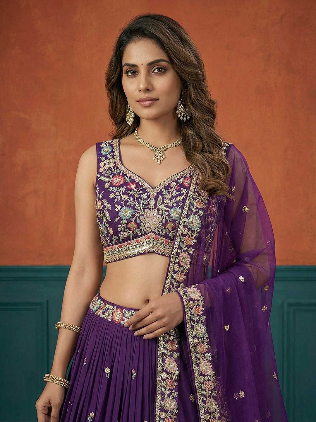 YNF Wholesale Georgette Embroidered Lehenga  | Surat Manufacturer