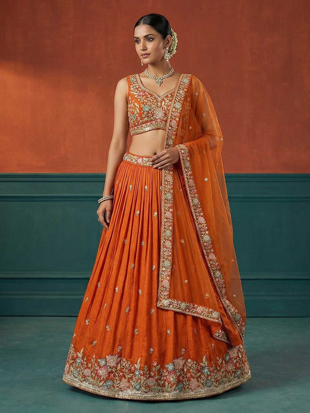 YNF Wholesale Georgette Embroidered Lehenga  | Surat Manufacturer