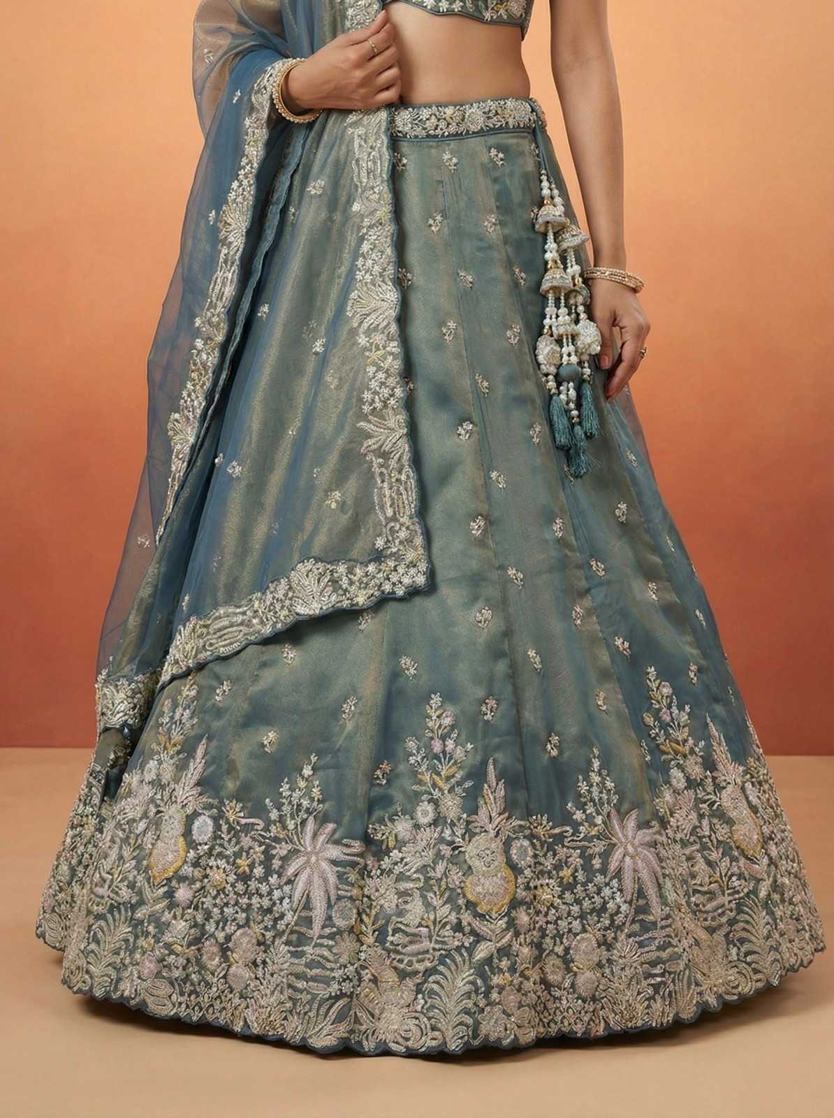 YNF Wholesale Tissue Wedding Lehenga  | Surat Manufacturer
