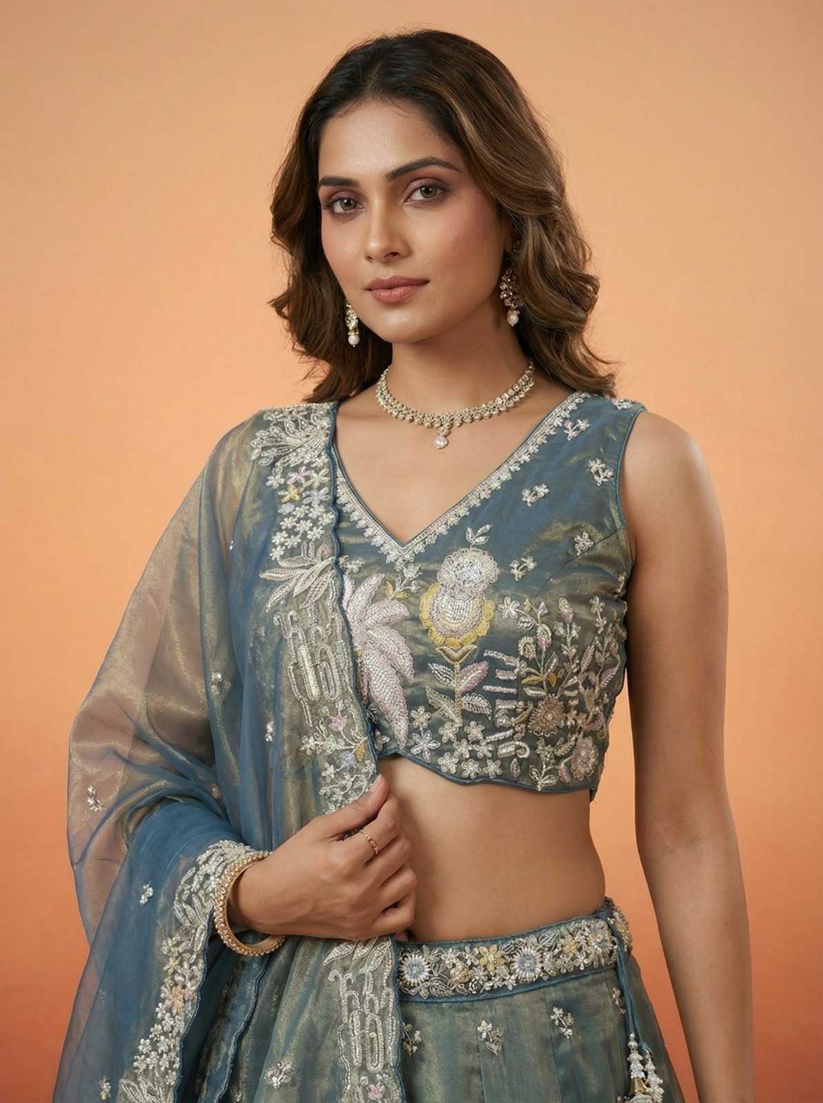 YNF Wholesale Tissue Wedding Lehenga  | Surat Manufacturer