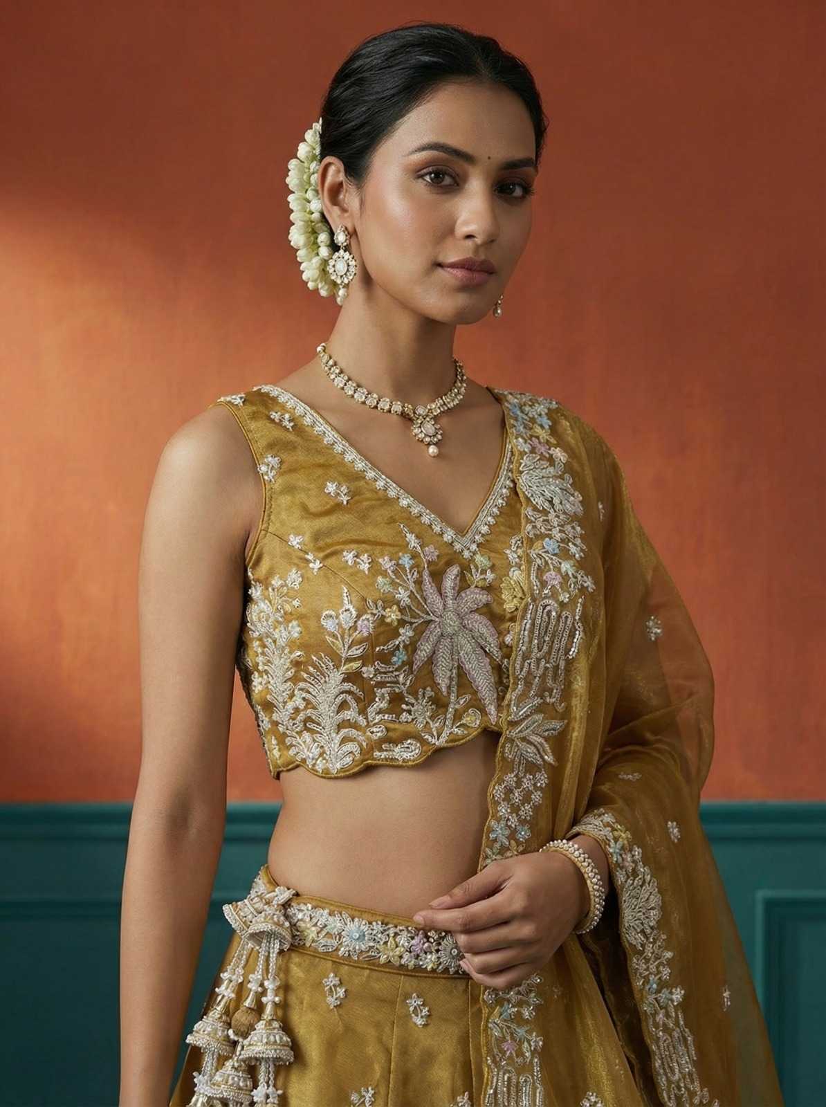YNF Wholesale Tissue Wedding Lehenga  | Surat Manufacturer