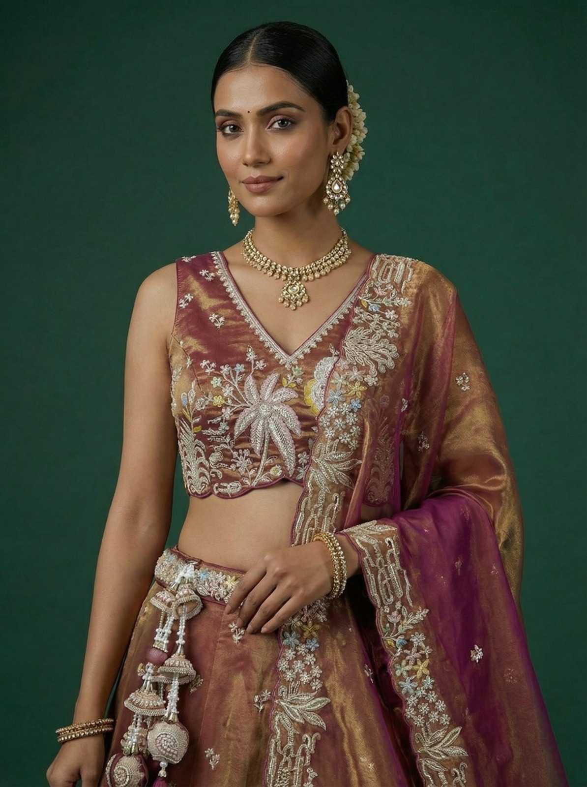 YNF Wholesale Tissue Wedding Lehenga  | Surat Manufacturer