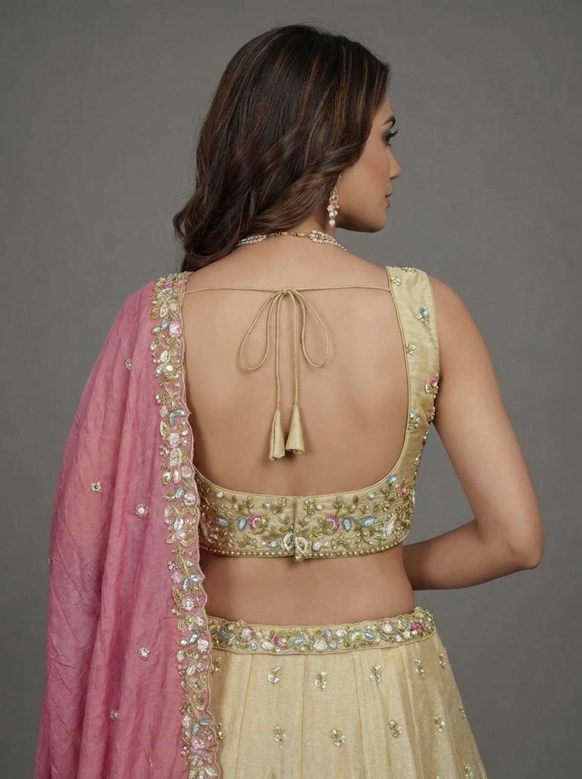 YNF Wholesale Tissue Embroidered Lehenga  | Surat Manufacturer