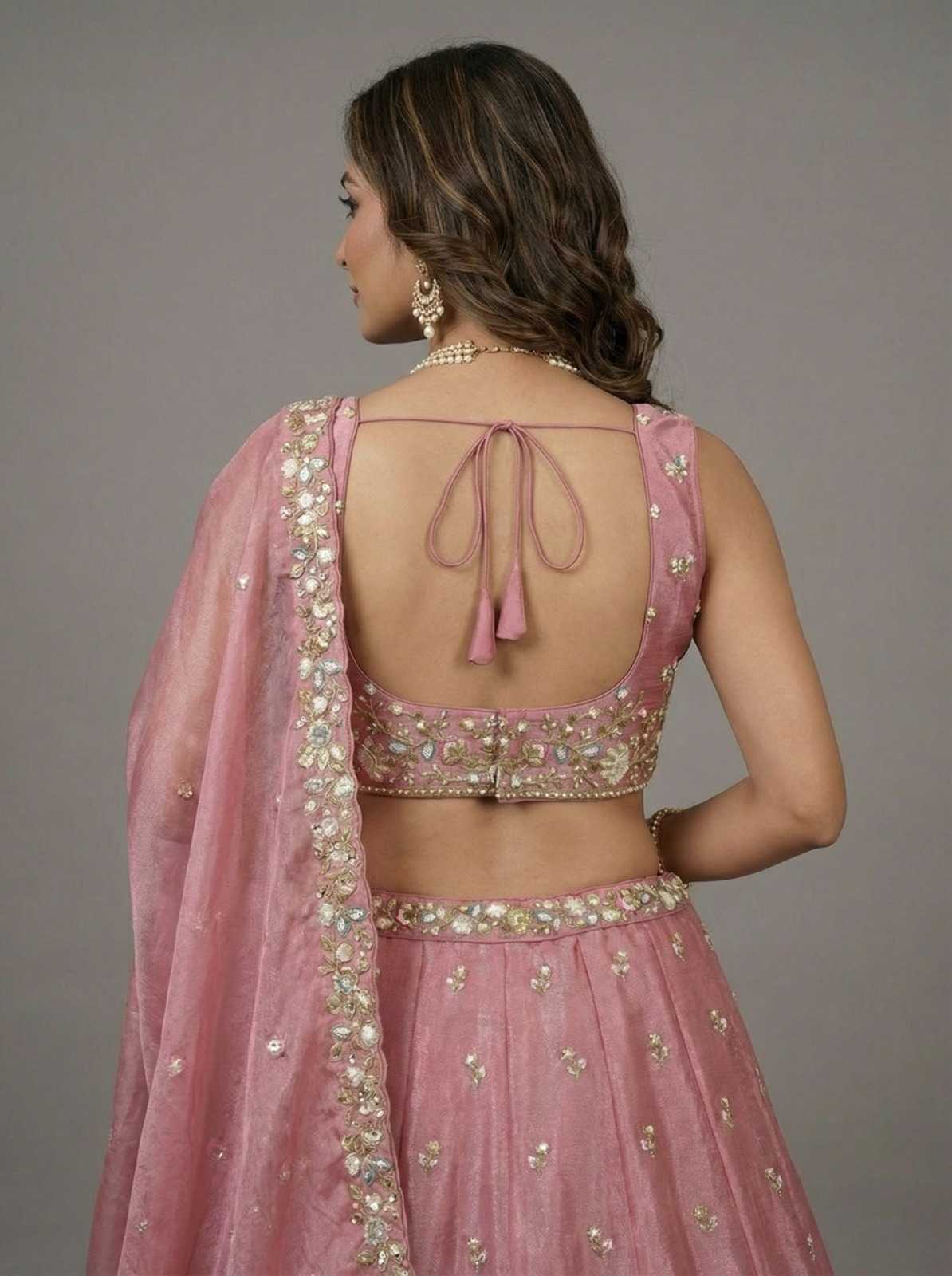 YNF Wholesale Tissue Embroidered Lehenga  | Surat Manufacturer