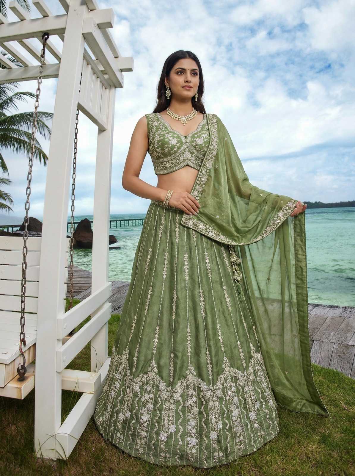 YNF Wholesale Chiffon Embroidered Lehenga  | Surat Manufacturer