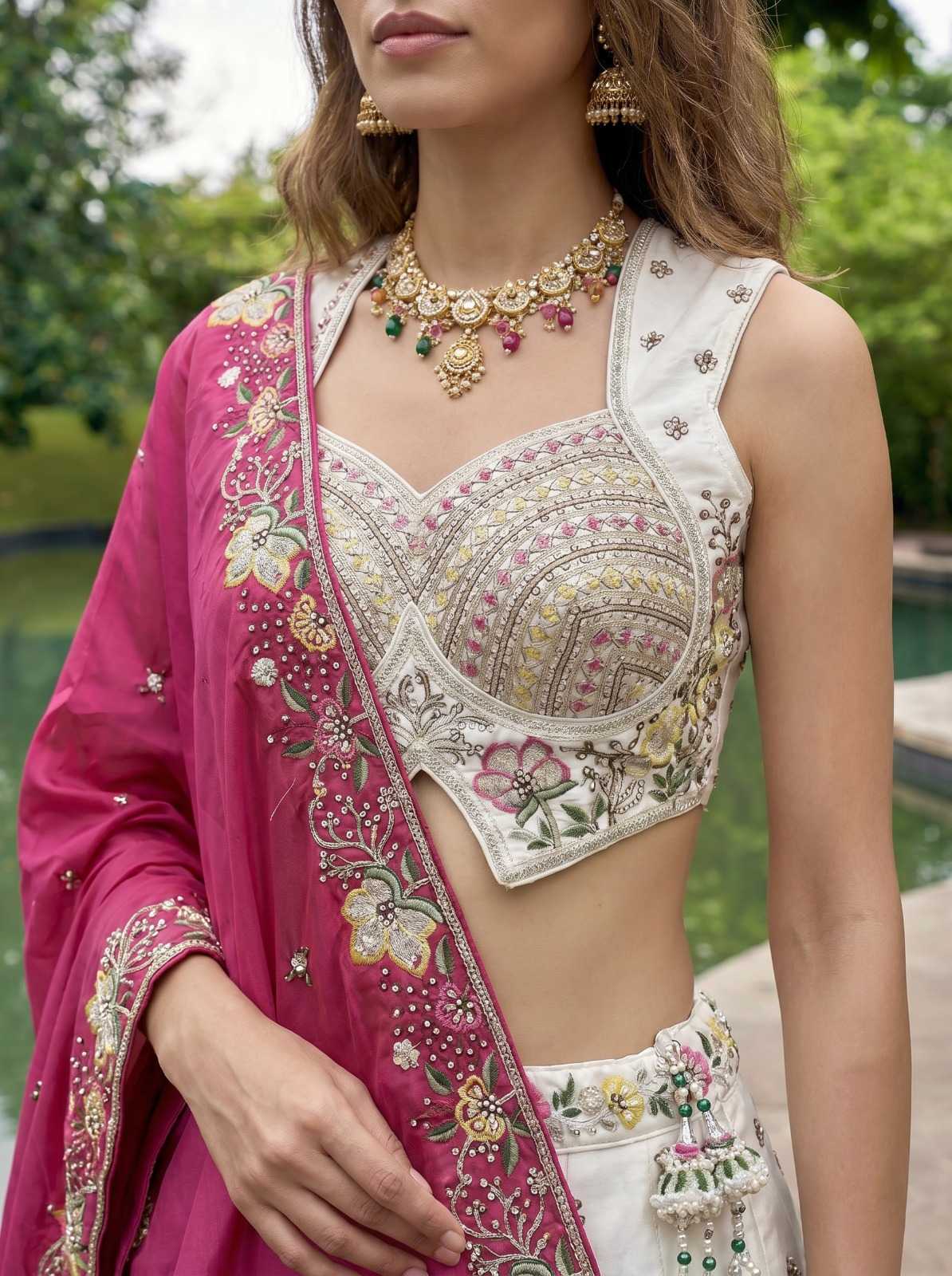 YNF Wholesale Chiffon Embroidered Lehenga  | Surat Manufacturer