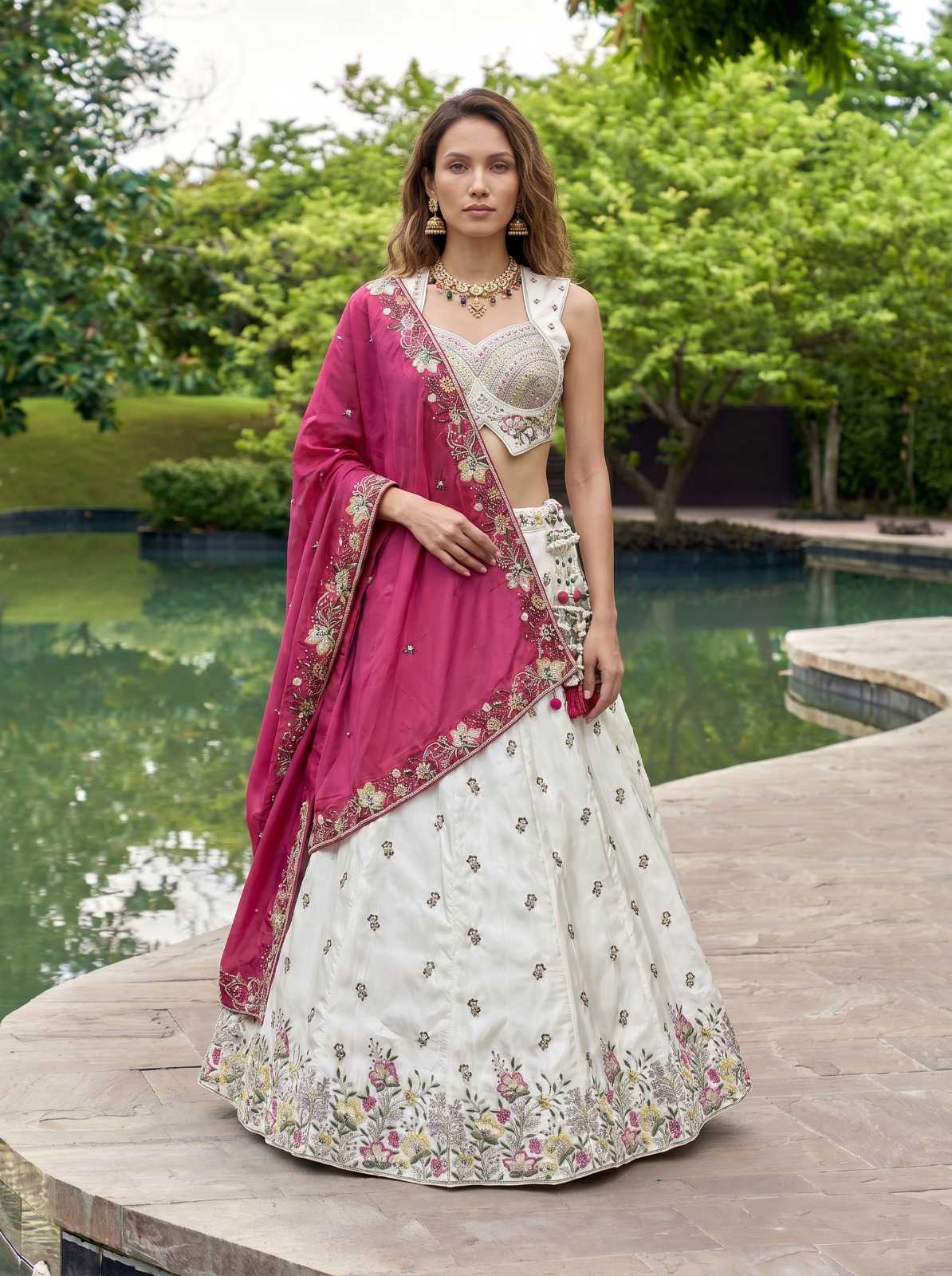YNF Wholesale Chiffon Embroidered Lehenga  | Surat Manufacturer