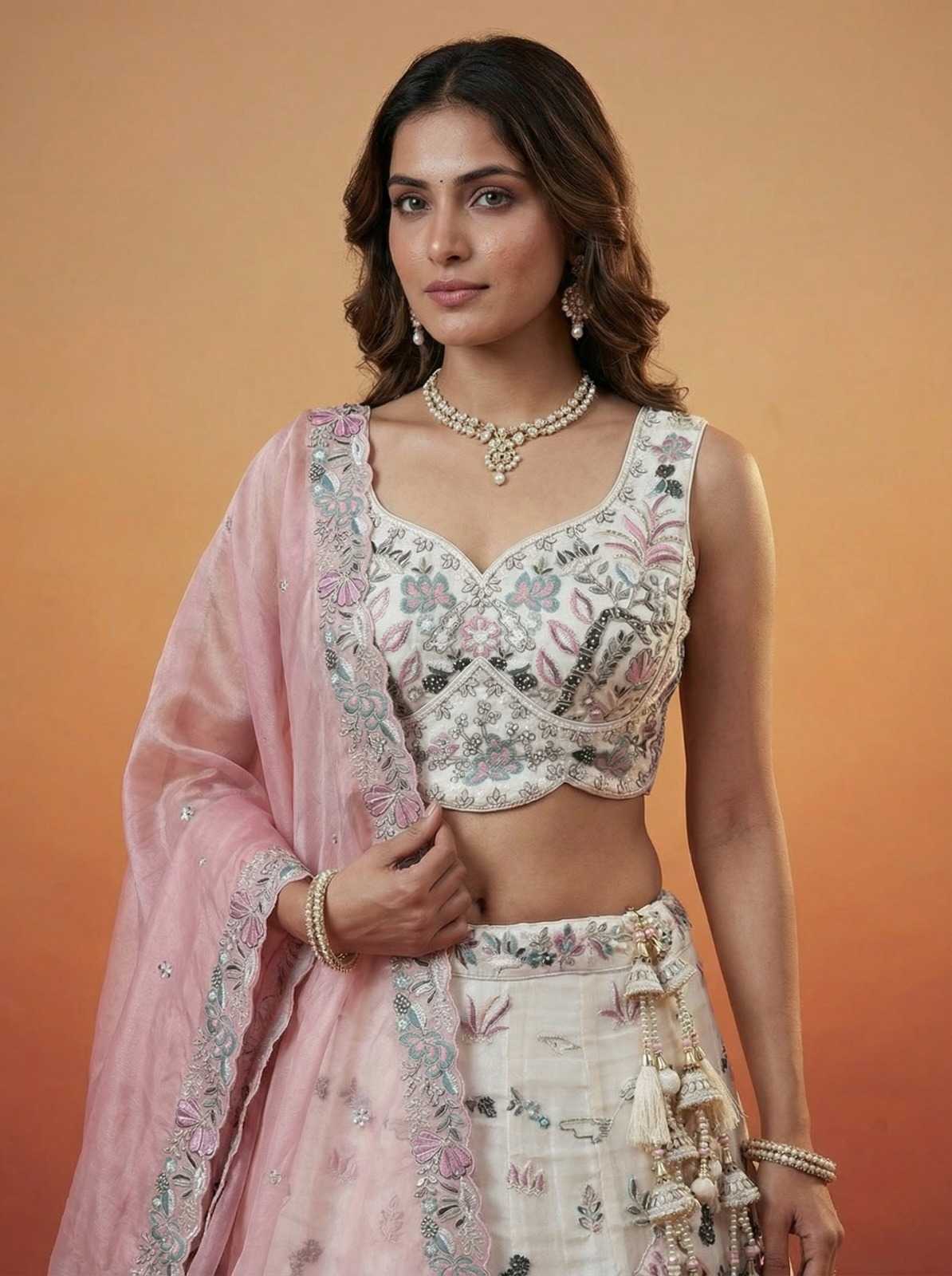 YNF Wholesale Organza Embroidered Lehenga  | Surat Manufacturer
