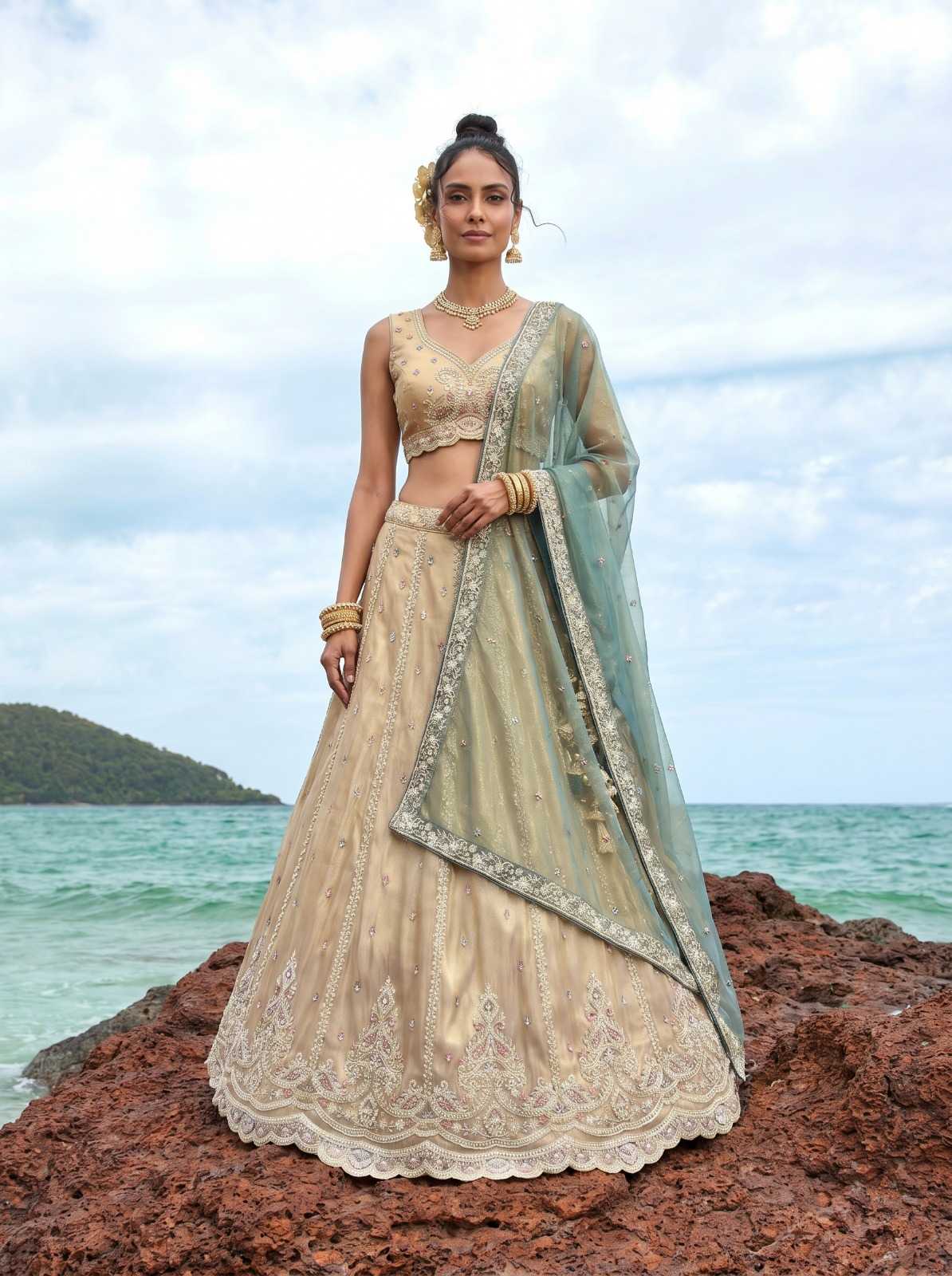 YNF Wholesale Tissue Embroidered Lehenga KESH530 6341 | Surat Manufacturer